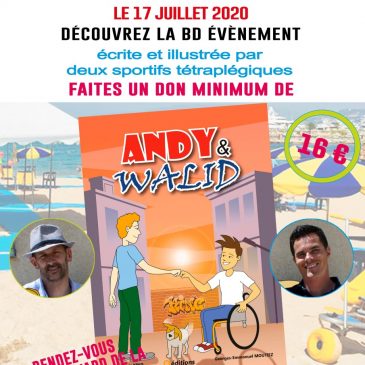 Andy & Walid direction l'Handiplage de Cannes